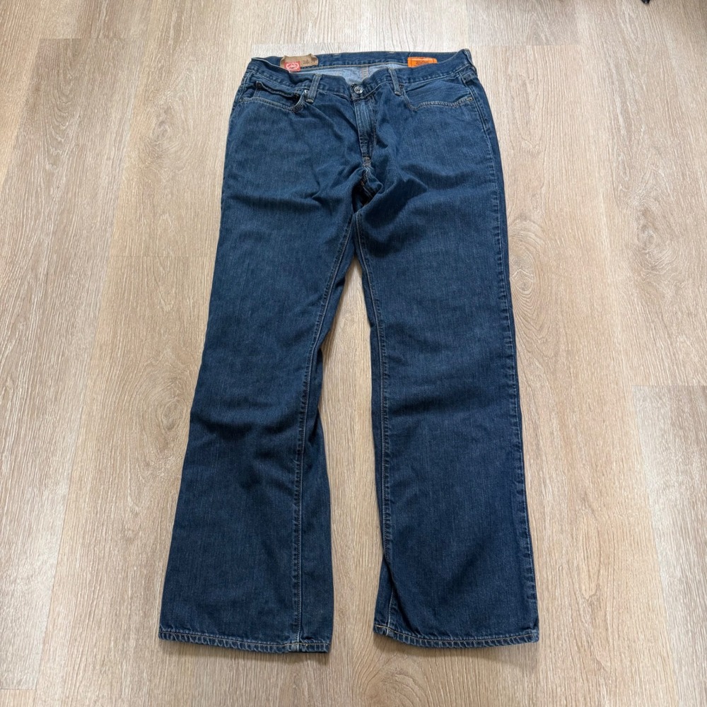 Gap 1969 Low Rise Boot Fit Jeans Mens 36x34 Blue Dark Wash Denim Loose Wide Leg